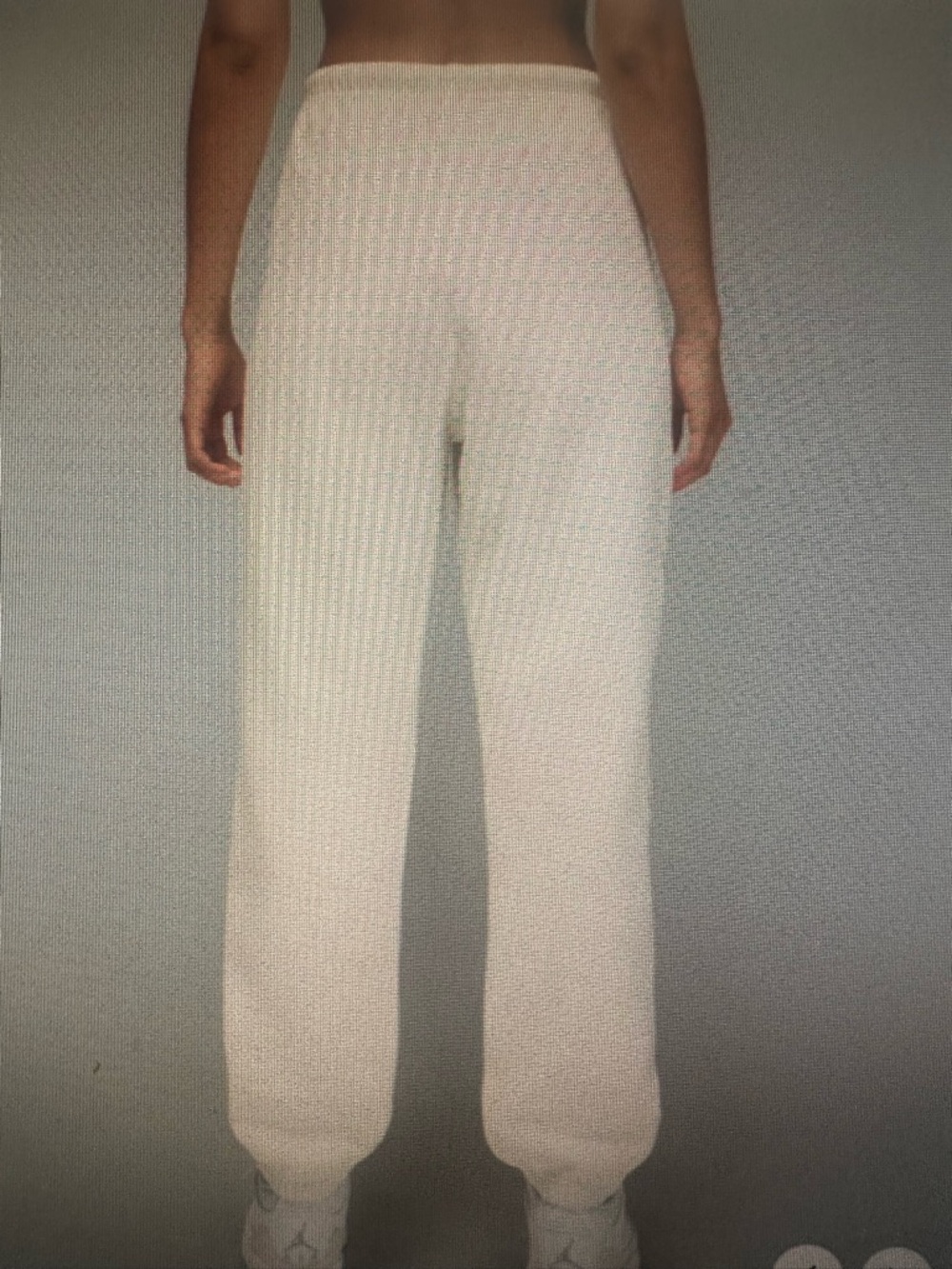 Jordan Cream Ribbed High-Rise Joggers